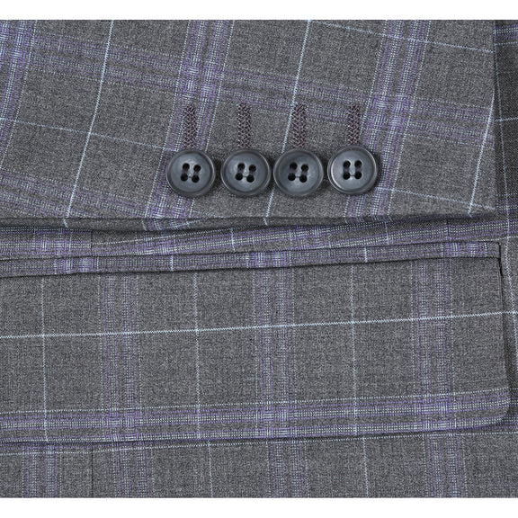 293-25 Men's Classic Fit Checked Suits