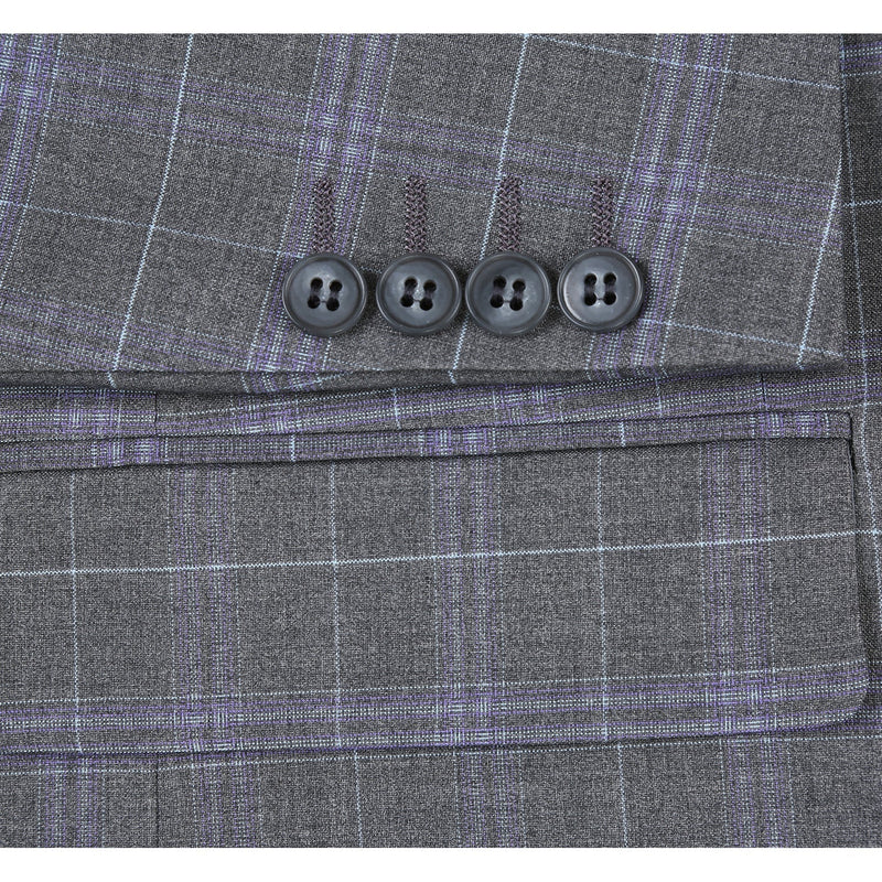 293-25 Men's Classic Fit Checked Suits