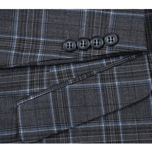 293-28 Men's Slim Fit Checked Suits