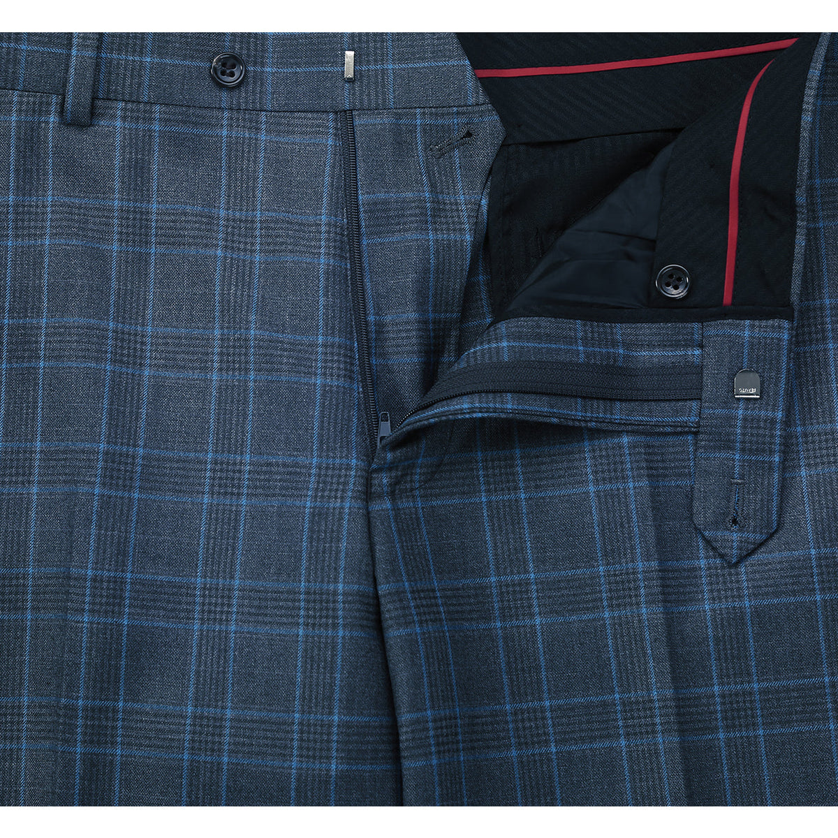 293-6 Men's Two Piece Classic Fit Windowpane Check Dress Suit