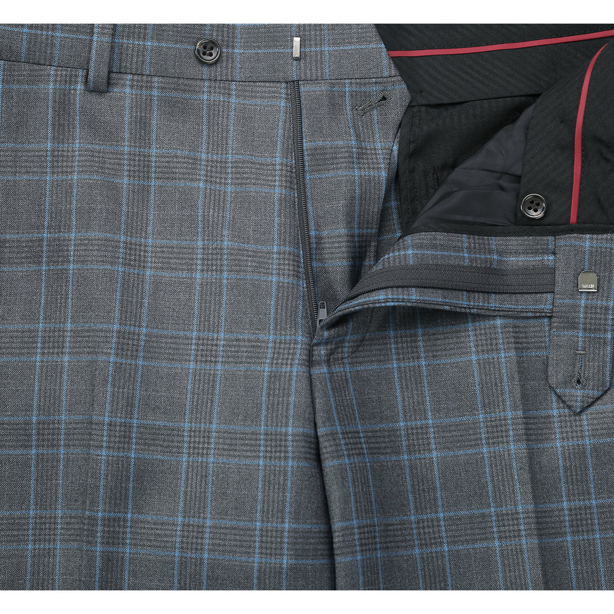 293-5 Men's Two Piece Classic Fit Windowpane Check Dress Suit