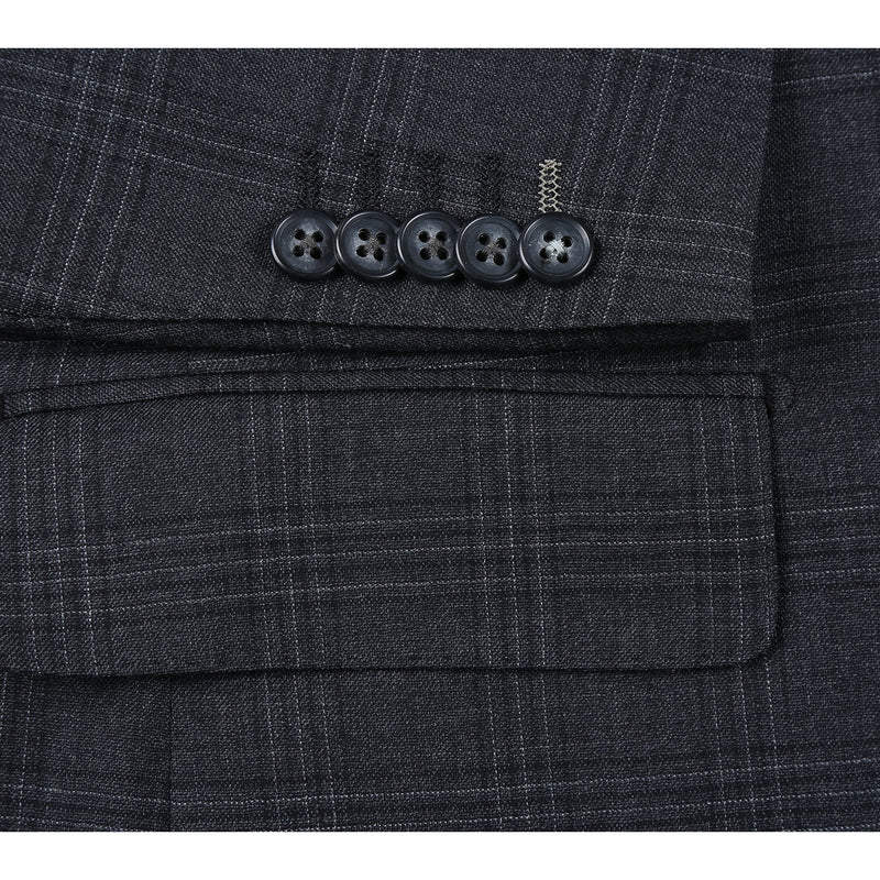 EL12-58-095 Dark Gray Check Suit