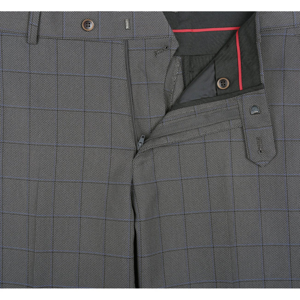 292-2 Men's Two Piece Classic Fit Windowpane Check Dress Suit