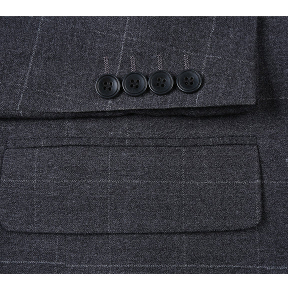 293-31 Men's New Slim Fit Checked Suits