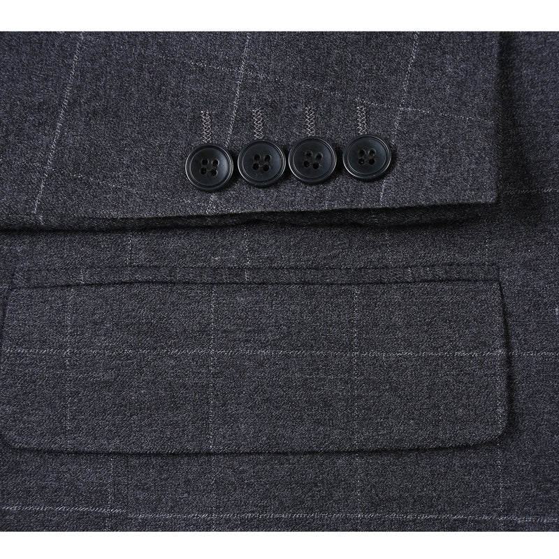 293-31 Men's New Slim Fit Checked Suits