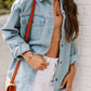 Button Up Pocketed Denim Jacket