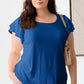 Gilli Plus Size Short Fluttery Sleeve Round Neck Top