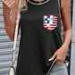 Sequin US Flag Round Neck Tank