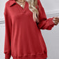 Collared Neck Dropped Shoulder Sweatshirt