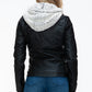 YMI Removable Faux Layered Multi-Pocket Jacket with Fuzzy Hood