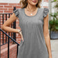 Ruffled Ruched Round Neck Tank