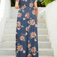 Printed Round Neck Short Sleeve Maxi Dress