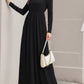 Pocketed V-Neck Long Sleeve Maxi Dress