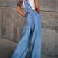 Wide Leg Denim Overalls