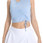 Drawstring Ruched Wide Strap Active Tank