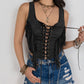 Fringe Lace-Up Vest