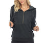 Drawstring Half Zip Dropped Shoulder Hoodie