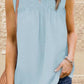 Smocked Tie Back Frill Trim Tank