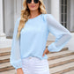 Round Neck Long Sleeve Blouse