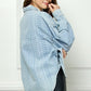 Veveret Button Up Dropped Shoulder Denim Top