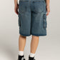 Mid-Rise Waist Denim Shorts with Pockets