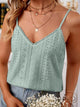 Eyelet Lace Detail V-Neck Cami Air Force Blue
