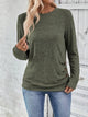 Round Neck Long Sleeve T-Shirt Army Green