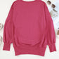 Slit Exposed Seam Round Neck Sweatshirt