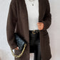 Open Front Long Sleeve Winter Coat