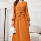 Tie Waist Puff Sleeve Maxi Dress