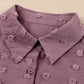 Swiss Dot Button Up Long Sleeve Shirt