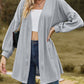 Textured Open Front Dropped Shoulder Cardigan