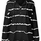 Drawstring Striped Long Sleeve Hoodie