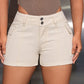 Mid-Rise Waist Denim Shorts with Pockets