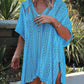 Cutout V-Neck Cover-Up with Tassel