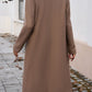 Devine Pocketed Collared Neck Long Sleeve Coat