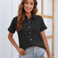 Button Up Collared Neck Short Sleeve Shirt