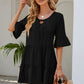 Tied Flounce Sleeve Mini Dress