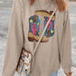 Full Size Sequin Boots Round Neck Long Sleeve Sweatshirt