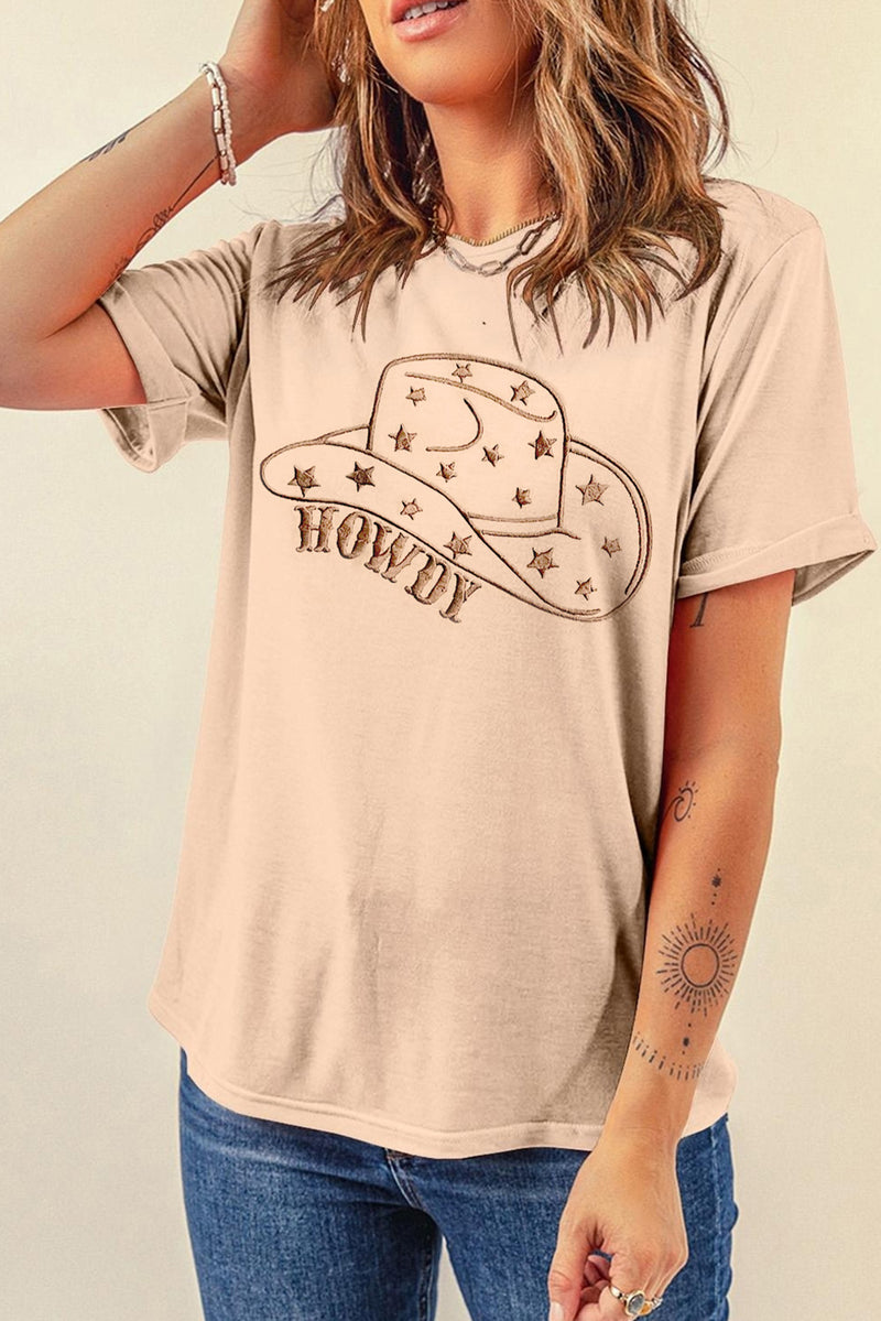 Hat Graphic Round Neck Short Sleeve T-Shirt