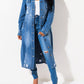 Long Sleeve Raw Hem Denim Jacket