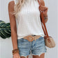 Eyelet Round Neck Tank