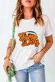 GAME DAY Round Neck Short Sleeve T-Shirt White