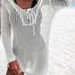 Openwork Tie Neck Cover-Up