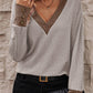 V-Neck Dropped Shoulder Blouse