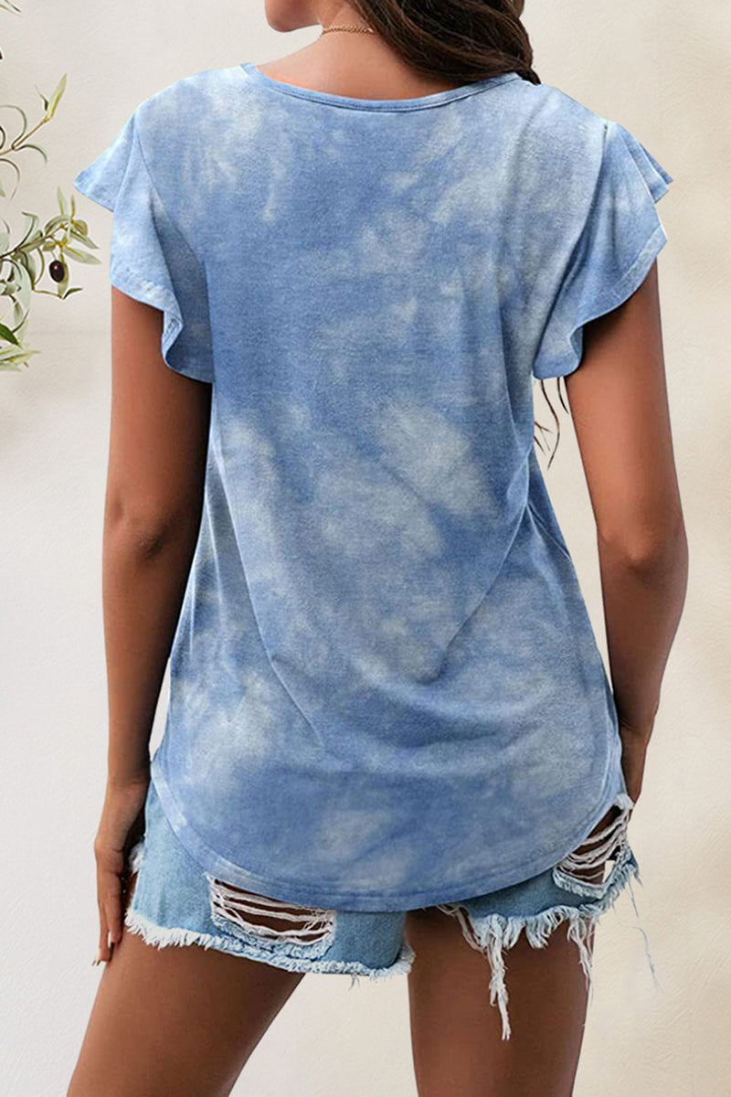 Printed Round Neck Short Sleeve T-Shirt