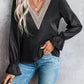 V-Neck Flounce Sleeve Blouse