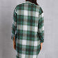 MeiMei Plaid Button Up Dropped Shoulder Coat with Pockets