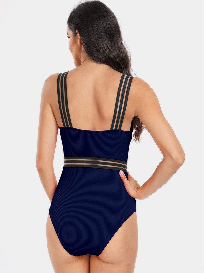 V-Neck One-Piece Swimwear