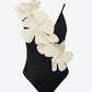 Flower Contrast One-Piece Swimsuit